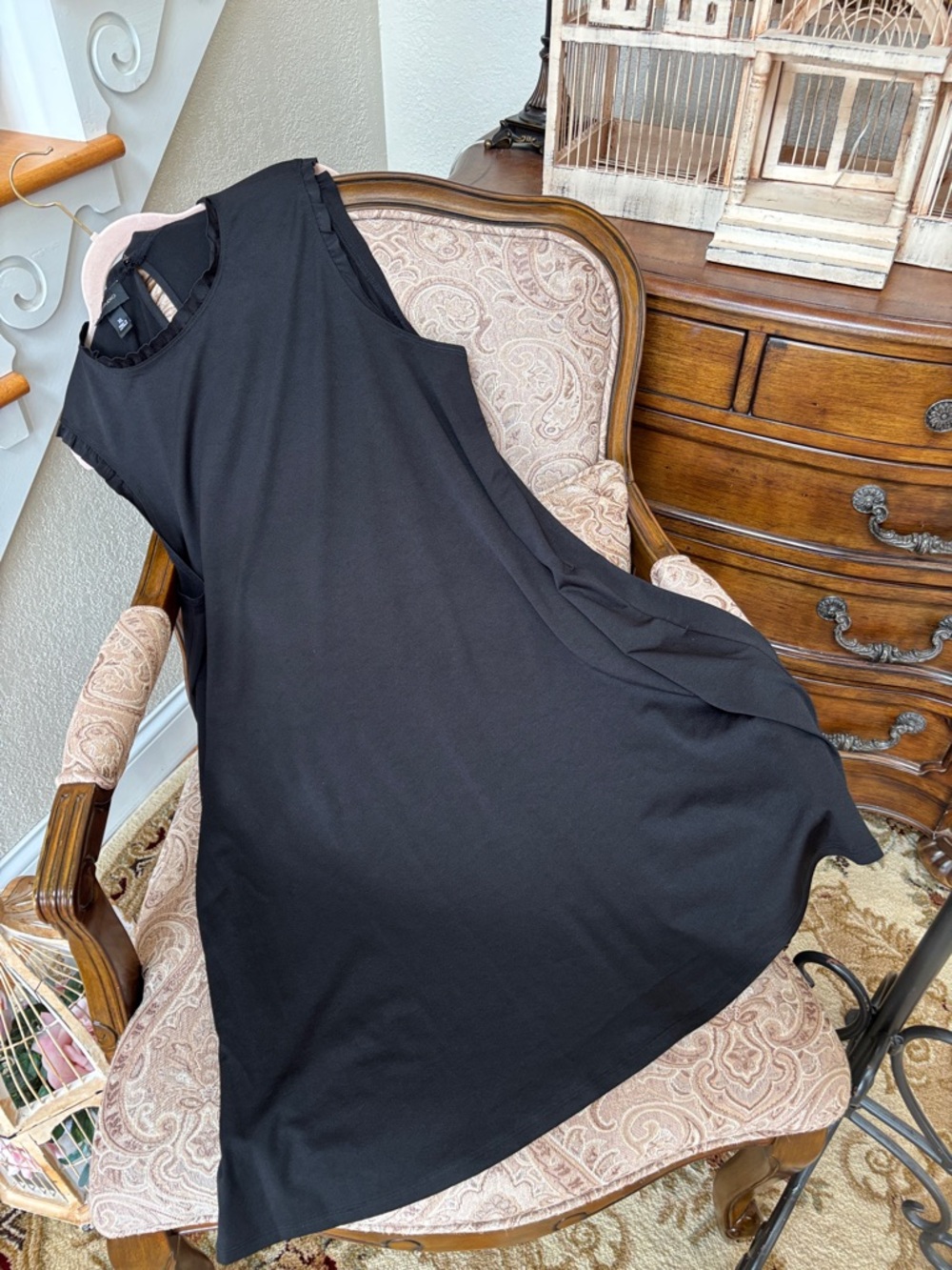 AB Studio Black Sleeveless Ruffle Neck Dress🖤Extra Large XL - Picture 9 of 10